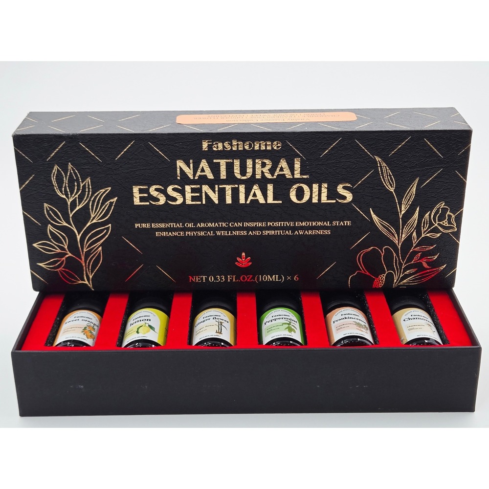 Fashome Natural Essential Oils Vitality Essence Collection 6 Pack Gift Set 10ml